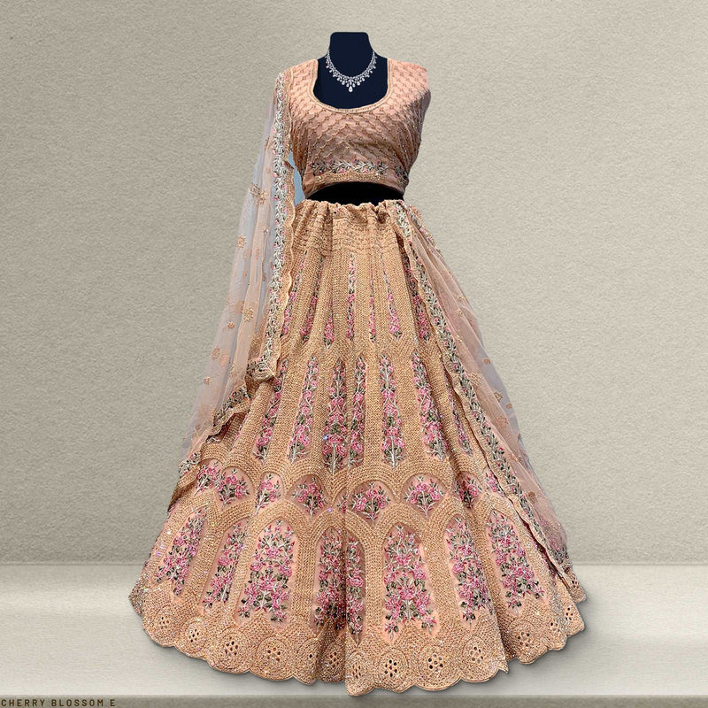 Cherry Blossom E - The Modern Lehenga for Reception for Bride JMS Studio {{ Royal Red Bridal Lehenga}}