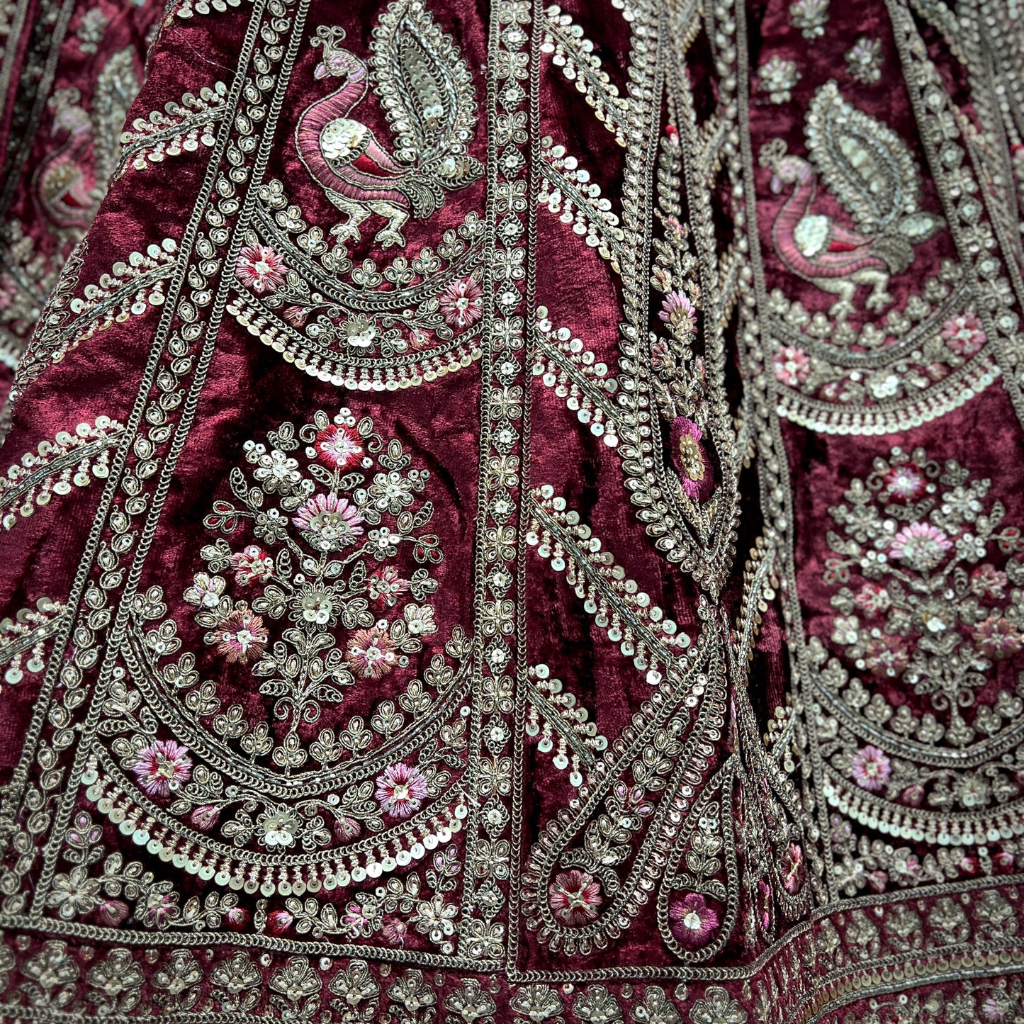 Amrapali - The Royal Rajwadi Deep Maroon Bridal Lehenga JMS Studio {{ Royal Red Bridal Lehenga}}