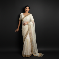 JMS_Studio Designer Boutique Net Partywear Ready-To-Wear Saree