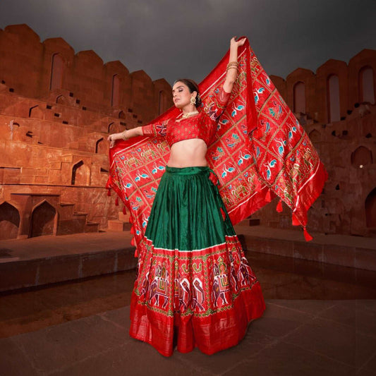 Doli - Patola Style Green Digital Print Silk Lehenga Choli