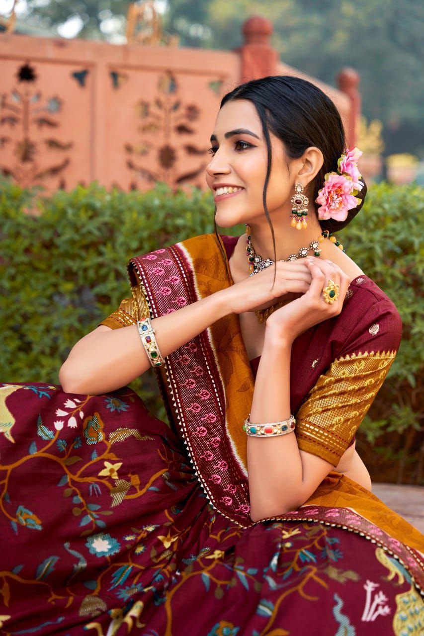 Doli - Soft Maroon Digital Print Silk Lehenga Choli