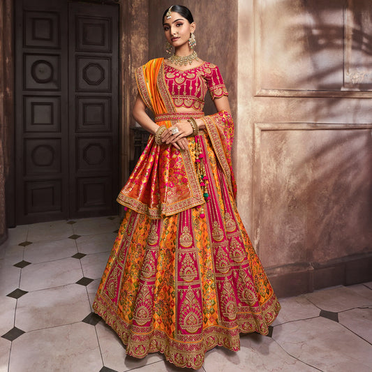 Shringaar: Patola Banarasi Silk Lehengas with Intricate Silk Work Blouse