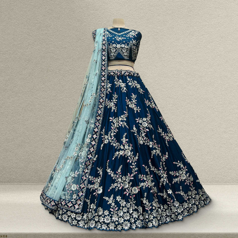 Jazzagals - Rama Color Soft Georgette Designer Lehenga JMS Studio {{ Royal Red Bridal Lehenga}}