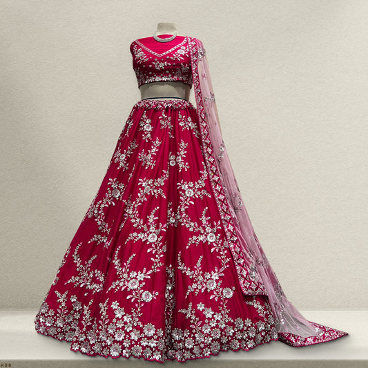 Jazzagals - Soft Georgette Designer Rani Pink Lehenga