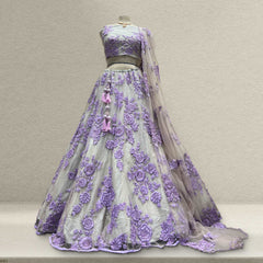 Nikhar - New Partywear Floral Handwork Designer Lehenga JMS Studio {{ Royal Red Bridal Lehenga}}