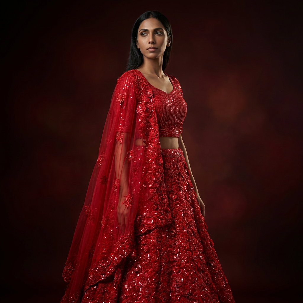 Jazzagals - Designer Replica Monotone Handwork Haute Couture Lehenga