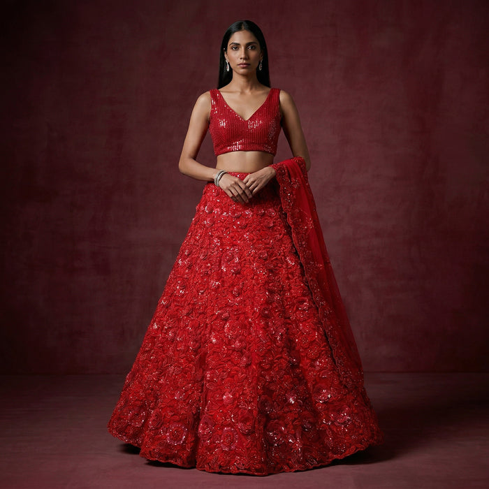 Jazzagals - Designer Monotone Handwork Haute Couture Lehenga