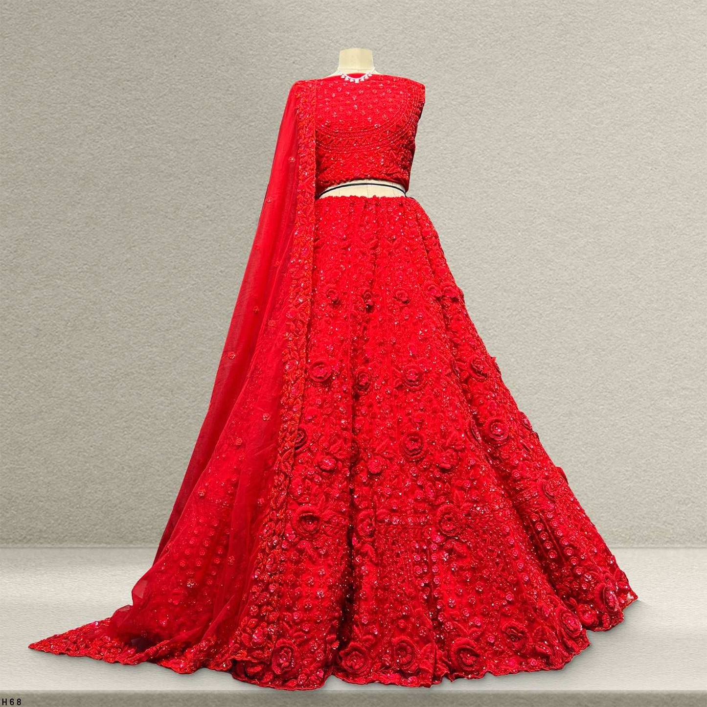 Jazzagals - Designer Replica Monotone Handwork Haute Couture Lehenga