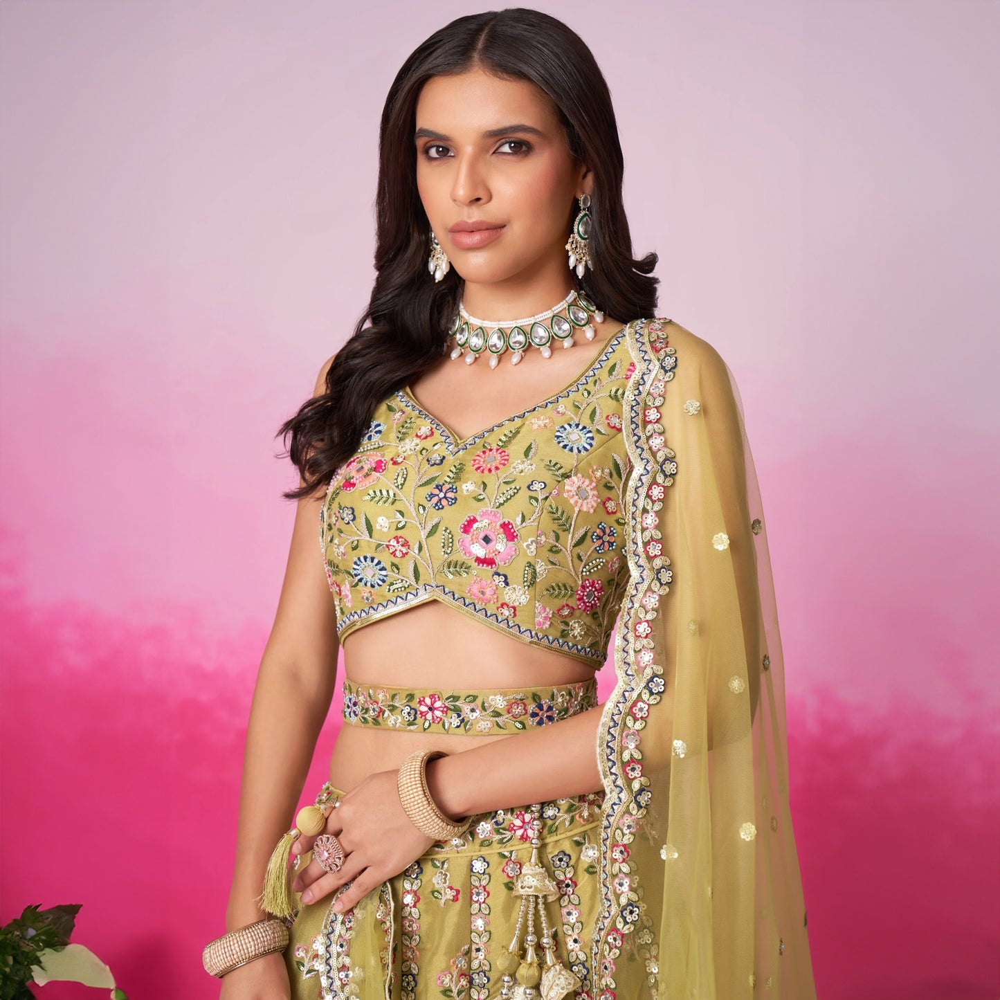 Jazzagals - Tissue Silk Stunning Partywear Lehenga