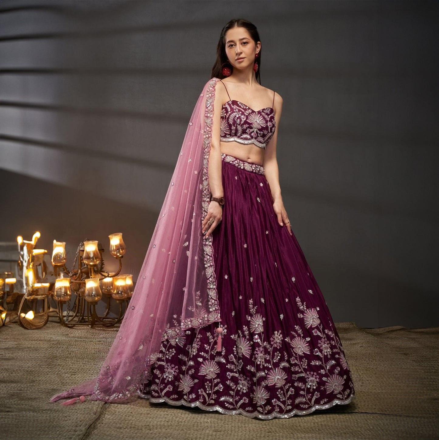 Aisha - Gorgeous Partywear Sparkling Wine Lehenga