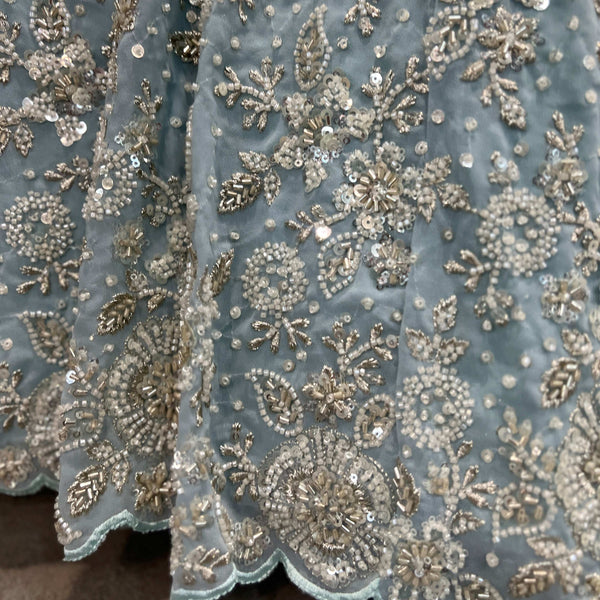 Jazzagals - Designer Replica Powder Blue Handwork Couture Lehenga