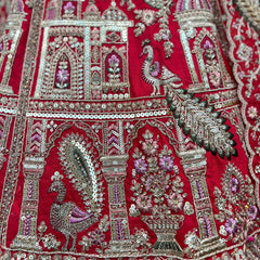 Sangria : Double Dupatta Rani Pink Gorgeous Bridal Lehenga