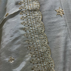 Royal Baggi - Raw Silk 20 Kali Flared Minimal Designer Lehenga - Moonlit Silver