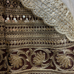 Royal Baggi - Raw Silk 20 Kali Flared Minimal Designer Lehenga - Mocha Mousse