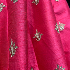 Royal Baggi - Raw Silk 20 Kali Flared Minimal Designer Lehenga - Orchid Bloom
