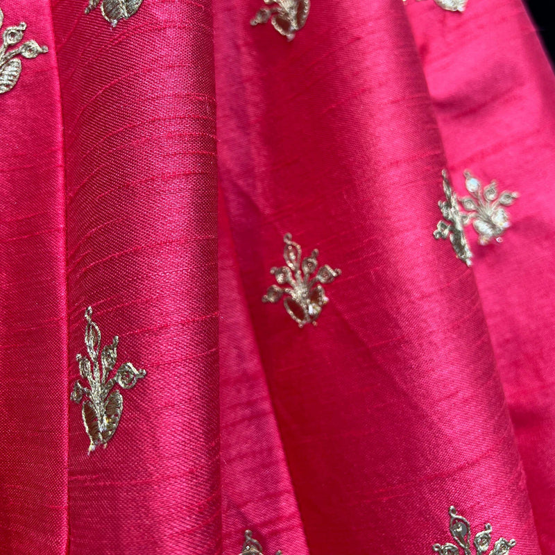 Royal Baggi - Raw Silk 20 Kali Flared Minimal Designer Lehenga - Orchid Bloom