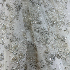 Jazzagals - Designer Replica Pearl White Handwork Couture Lehenga