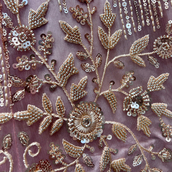 Jazzagals - Beads & Pearls Handwork Soft Pink Designer Lehenga