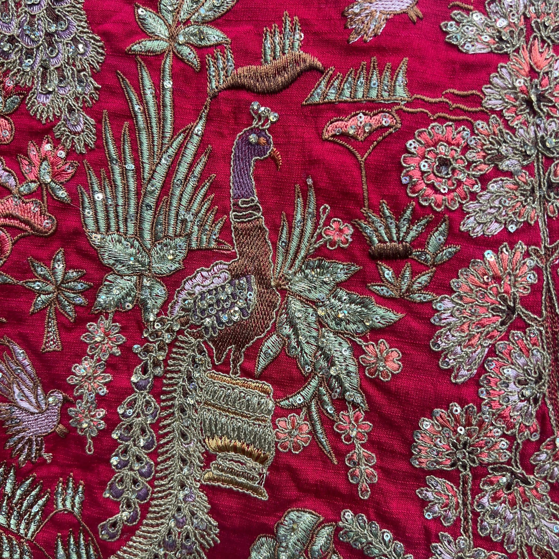 Kundan : Ready-To-Wear Raw Silk Cheery Pink Bridal Lehenga