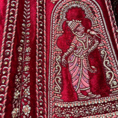 Amrapali - Big Flared  Fuchsia Red Royal Wedding Lehenga