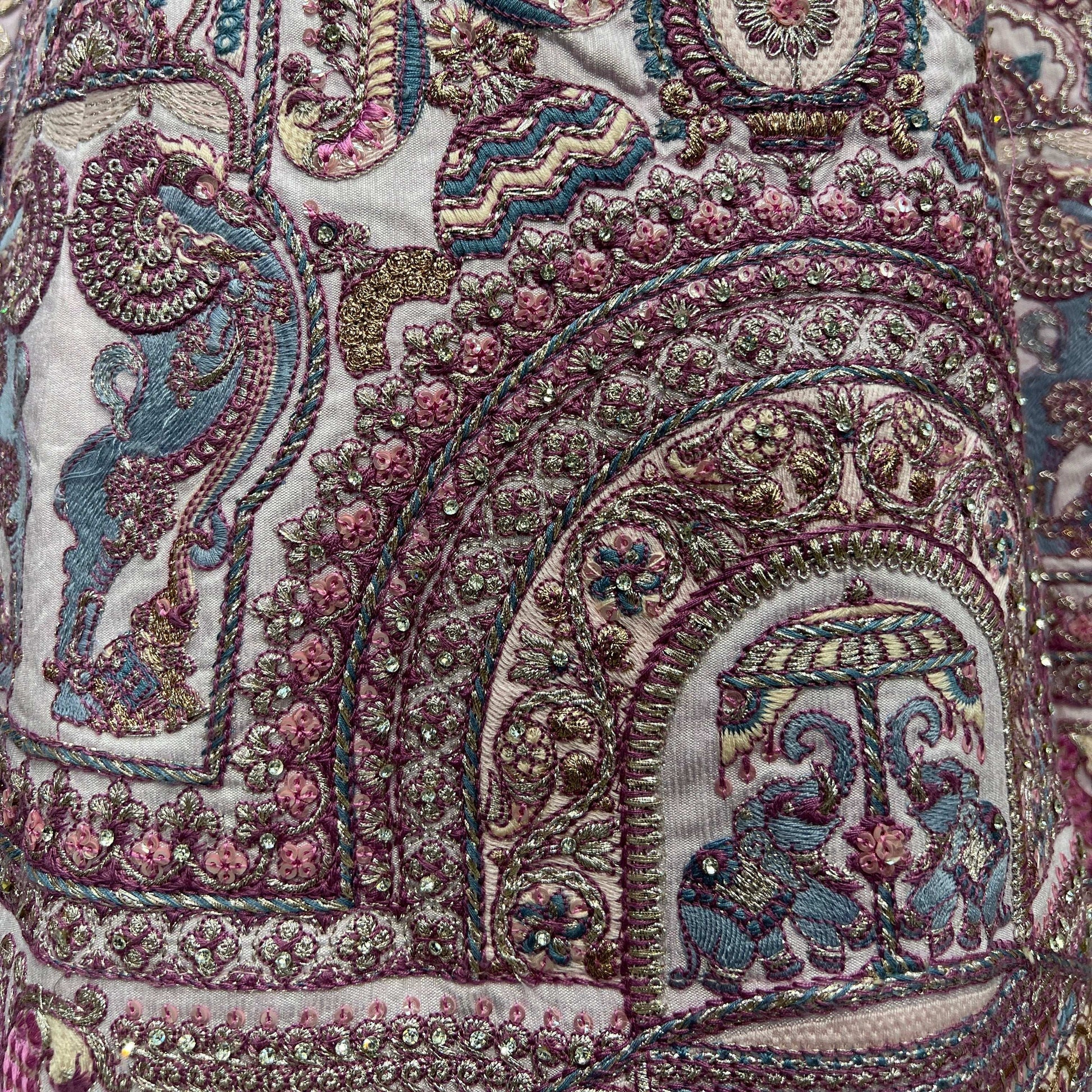 Damsel - Raw Silk Lilac Color Big Flared Bridal Reception Lehenga