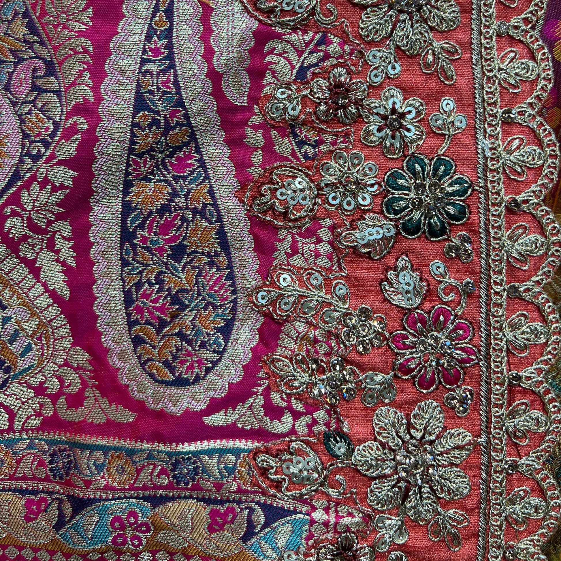 Shringaar: Multicolor Banarasi Lehenga with Heavy Border & Blouse