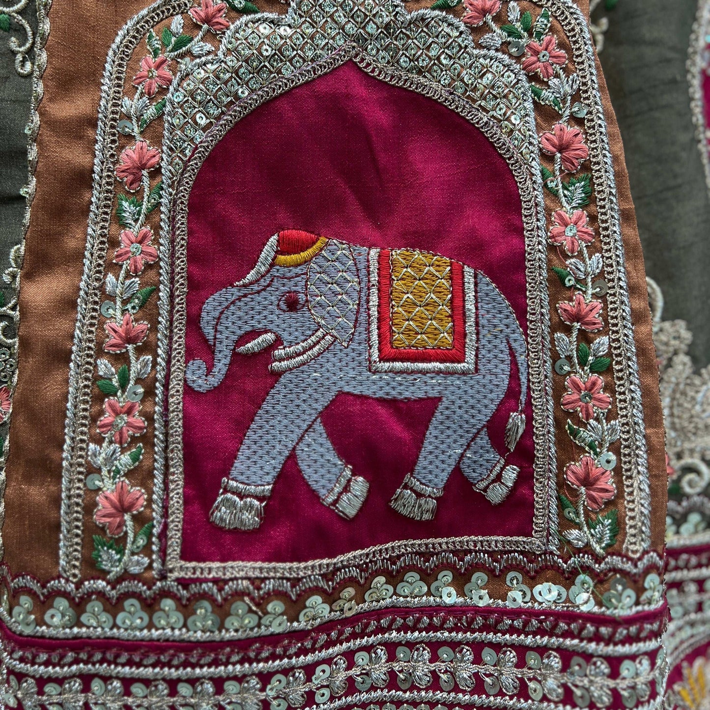 Shringaar: Multicolor Festivewear Banarasi Lehenga with Bandhej Dupatta