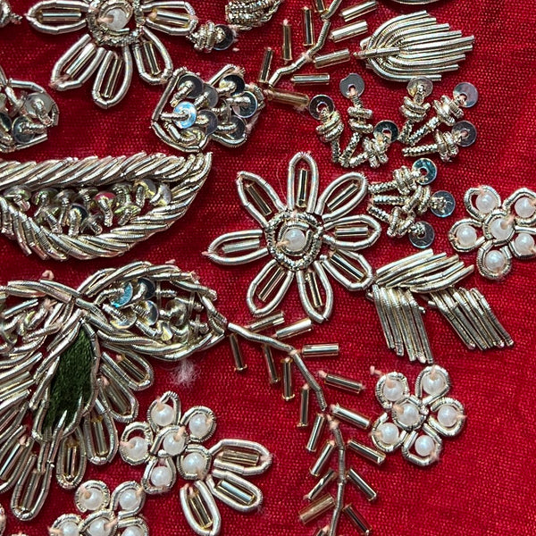 Amrapali - Minimal Sabya Zardosi Raw Silk Royal Red Bridal Lehenga