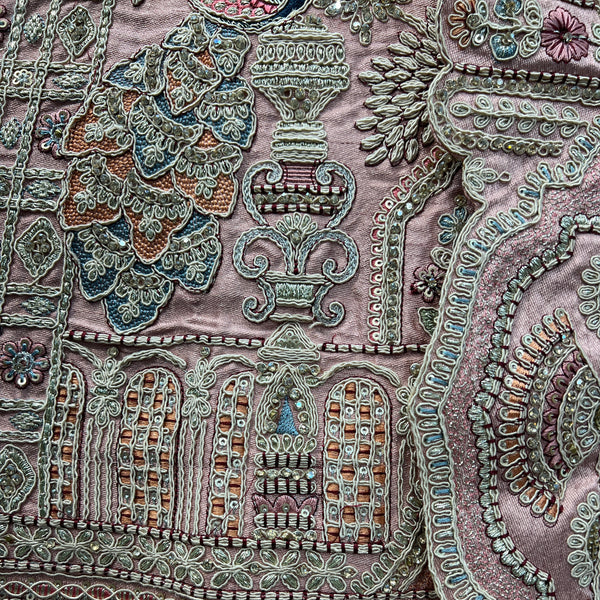 Rosé - Wedding Trousseau in Pastel Hues Raw Silk Baby Pink Bridal Lehenga