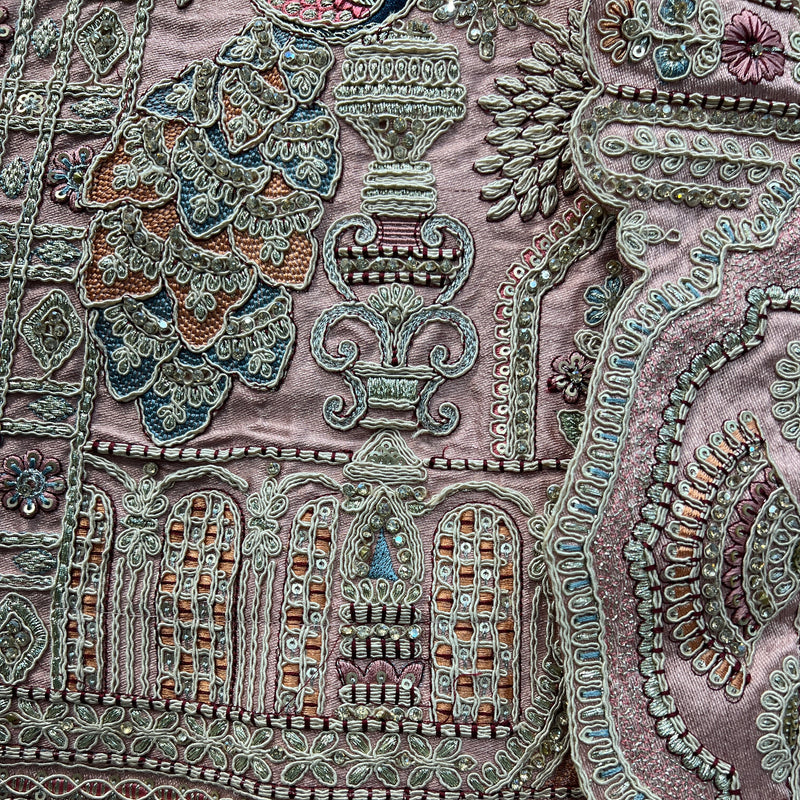 Rosé - Wedding Trousseau in Pastel Hues Raw Silk Baby Pink Bridal Lehenga