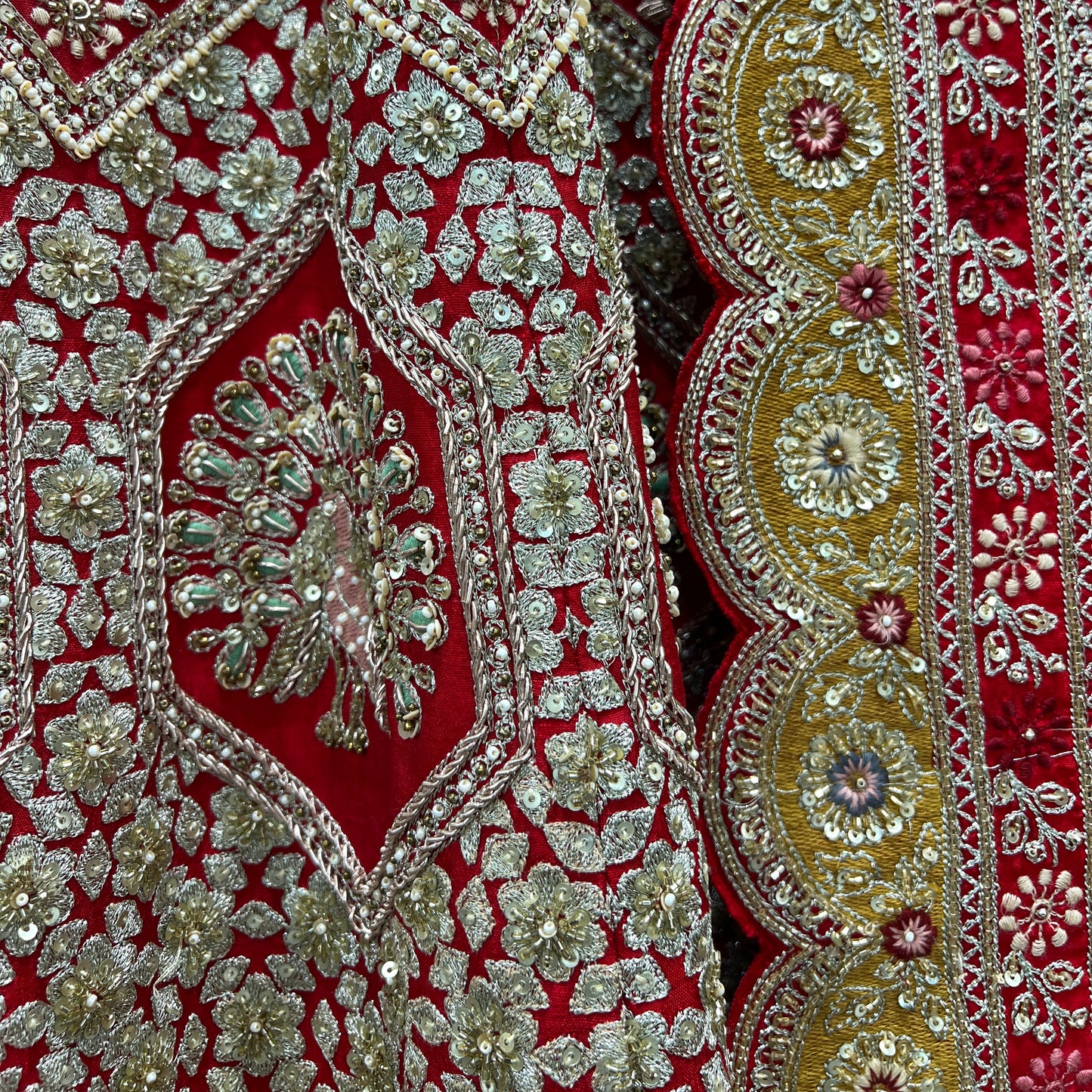 Royal Baggi - Zardosi Handwork Royal Red Bridal Lehenga JMS Studio {{ Royal Red Bridal Lehenga}}