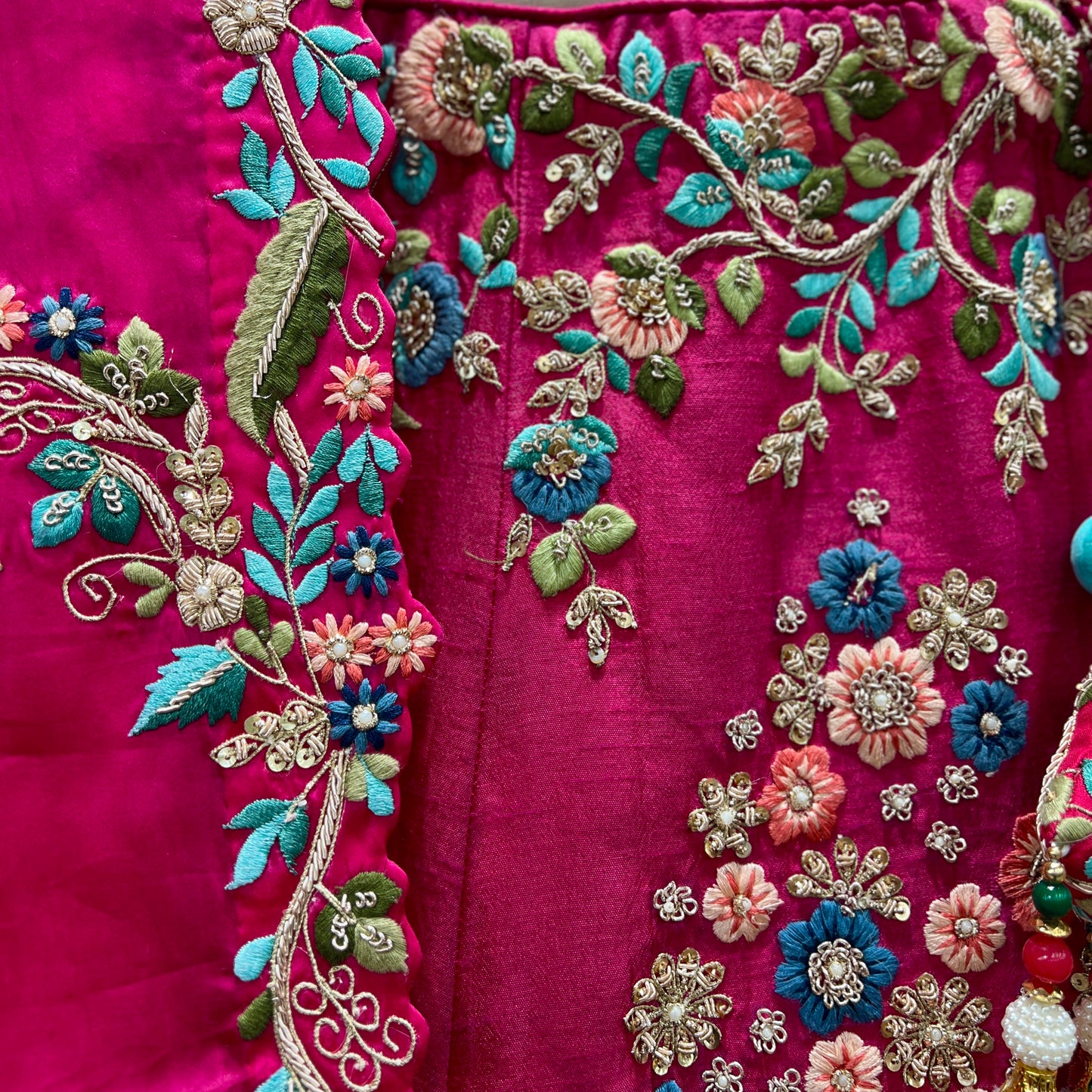 Royal Baggi - Zardosi Handwork Rani Pink Designer Lehenga JMS Studio {{ Royal Red Bridal Lehenga}}