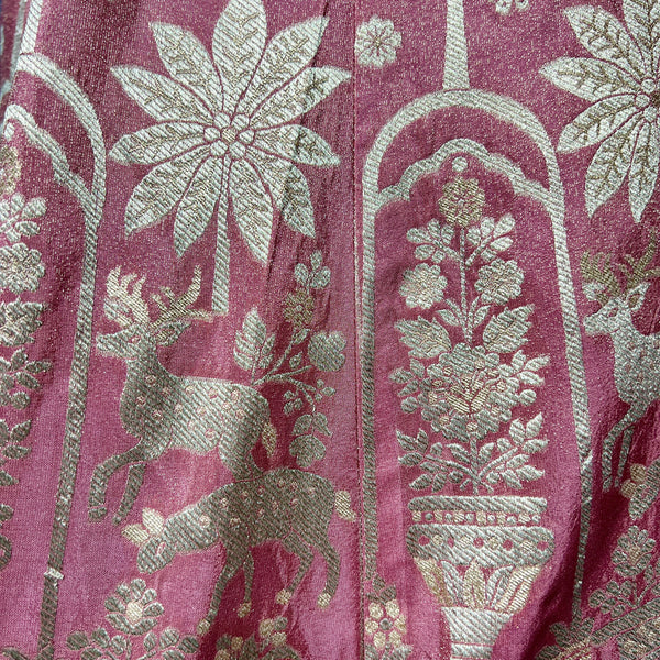 Shringaar: Soft Pink Banarasi Silk Lehenga with Ready-To-Wear Blouse
