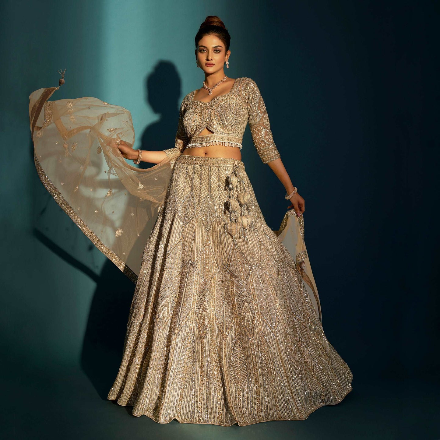 Jazzagals - The Modern Ivory Lehenga for Reception for Bride