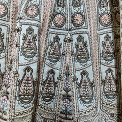 Damsel - Raw Silk Off White Flared Designer Couture Lehenga