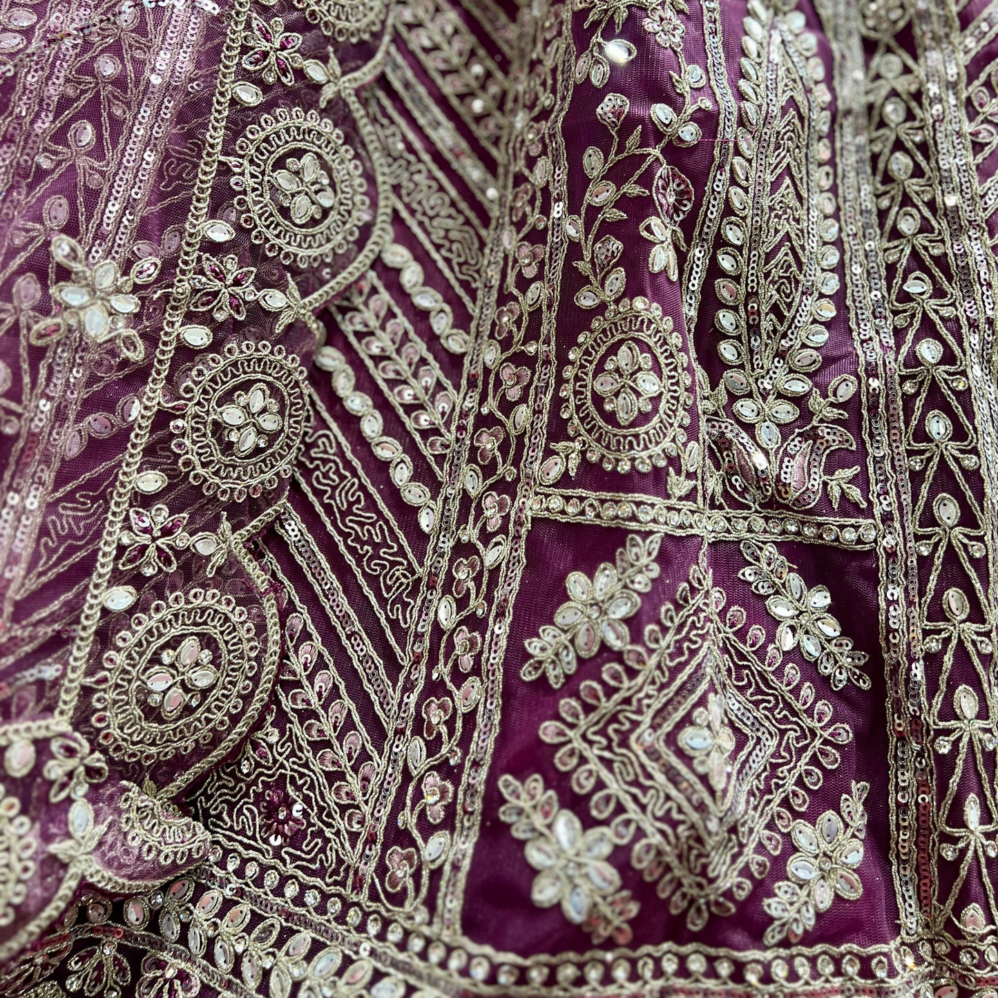 Cherry Blossom - Sequins Stone Work Designer Reception Engagement Lehenga Purple Color