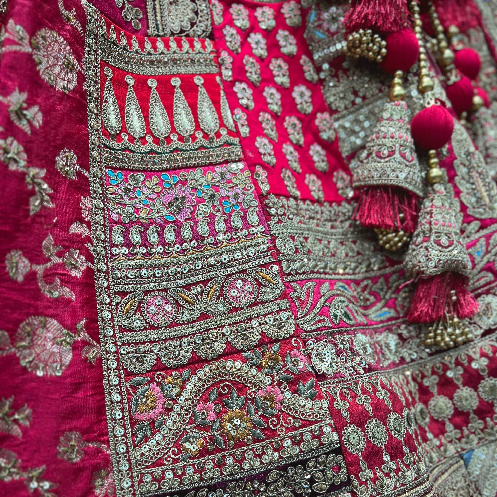 Amrapali - The Royal Pink Raw Silk Bridal Lehenga