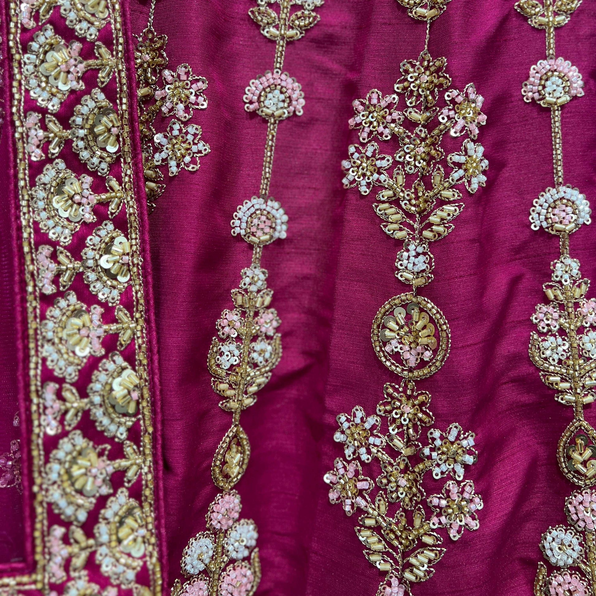 Designer Raw Silk Fusica Pink Lehenga: Sabya-Inspired Handwork Lehenga