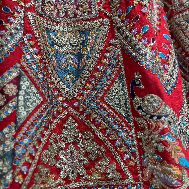 Sangria : Double Dupatta Royal Red Bridal Lehenga - JMS Studio