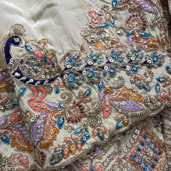 Rosé - Wedding Trousseau in Pastel Hues Double Dupatta Silk Bridal Lehenga - JMS Studio