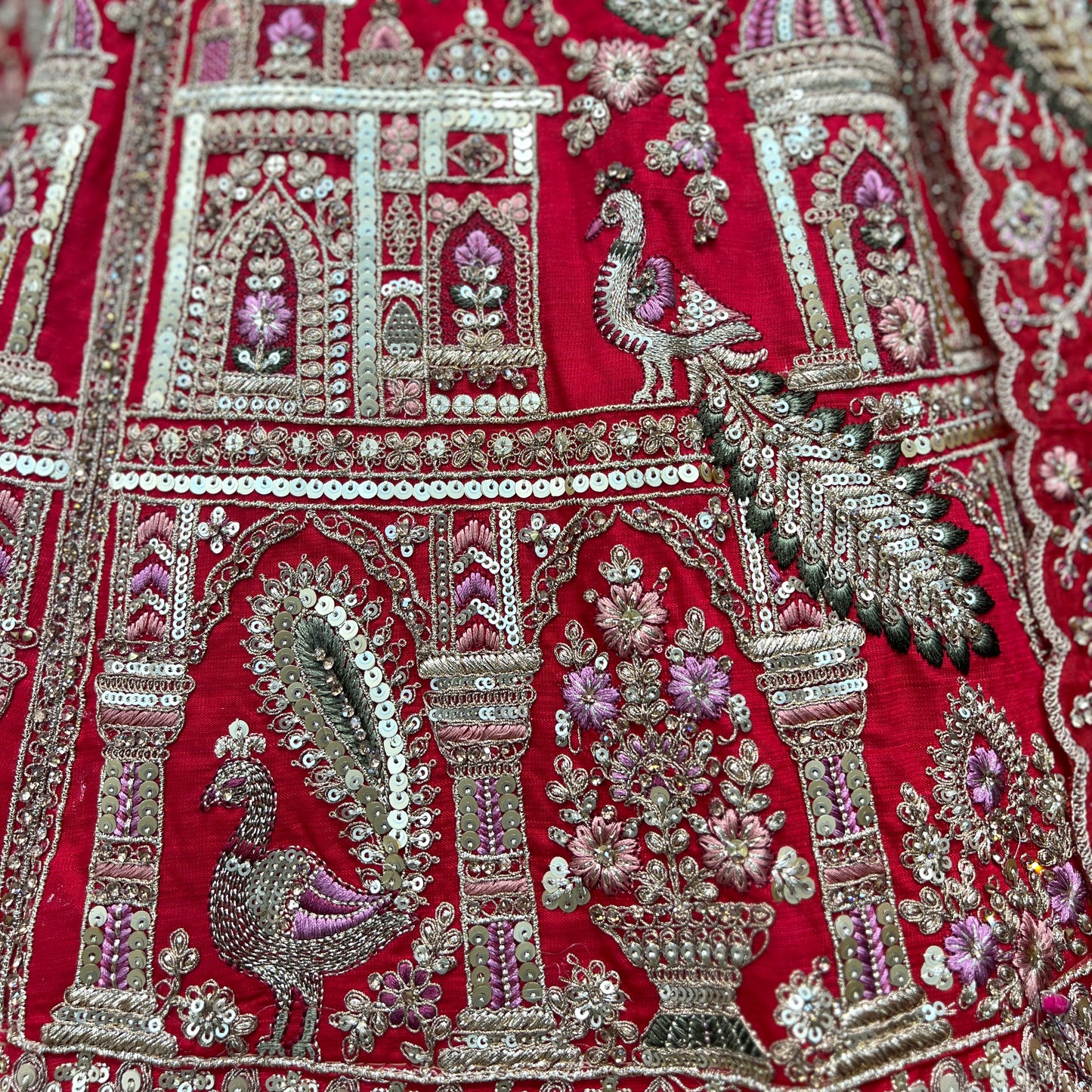 Sangria : Double Dupatta Royal Red Bridal Lehenga