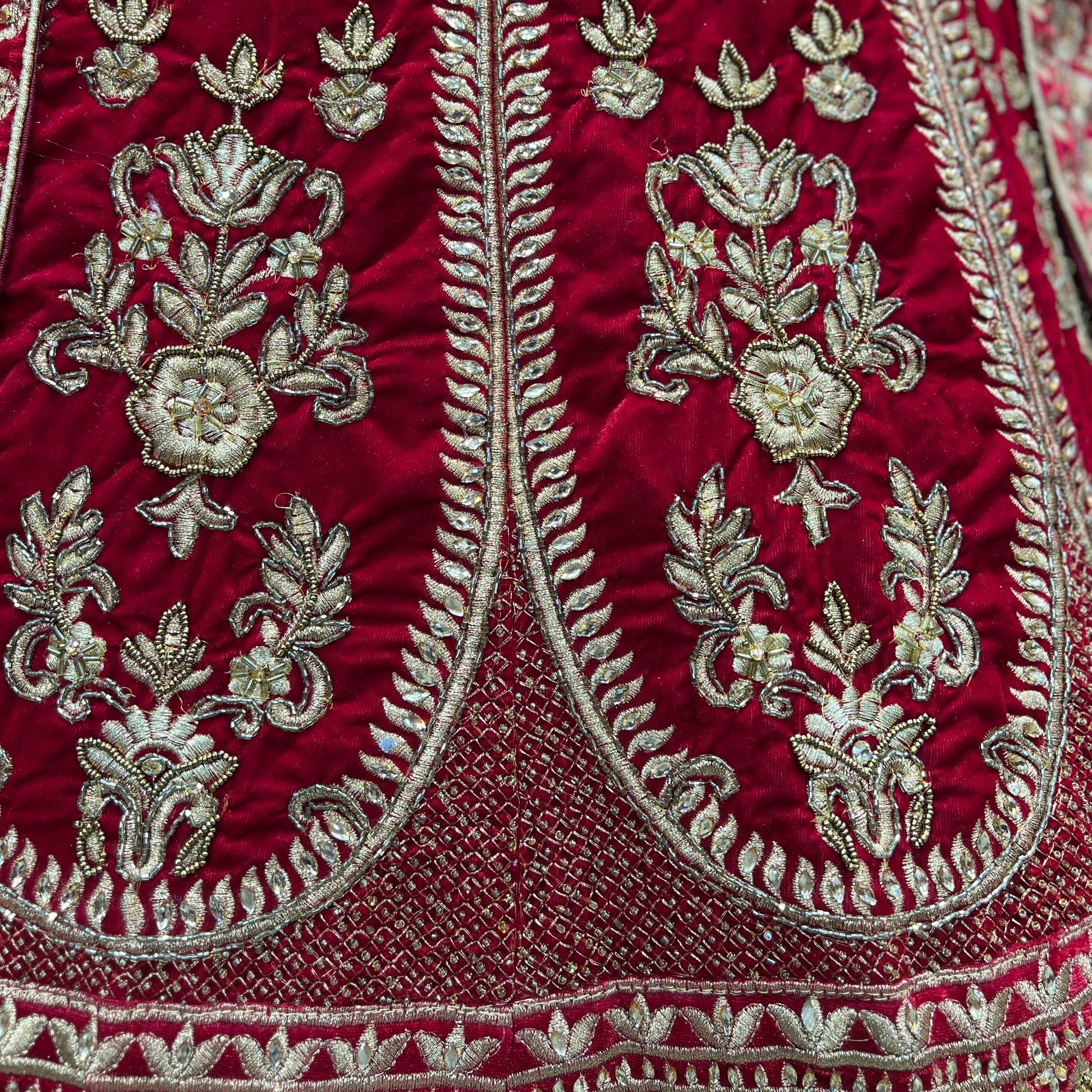 Pagfera - Cutdana Handwork Royal Red Bridal Lehenga