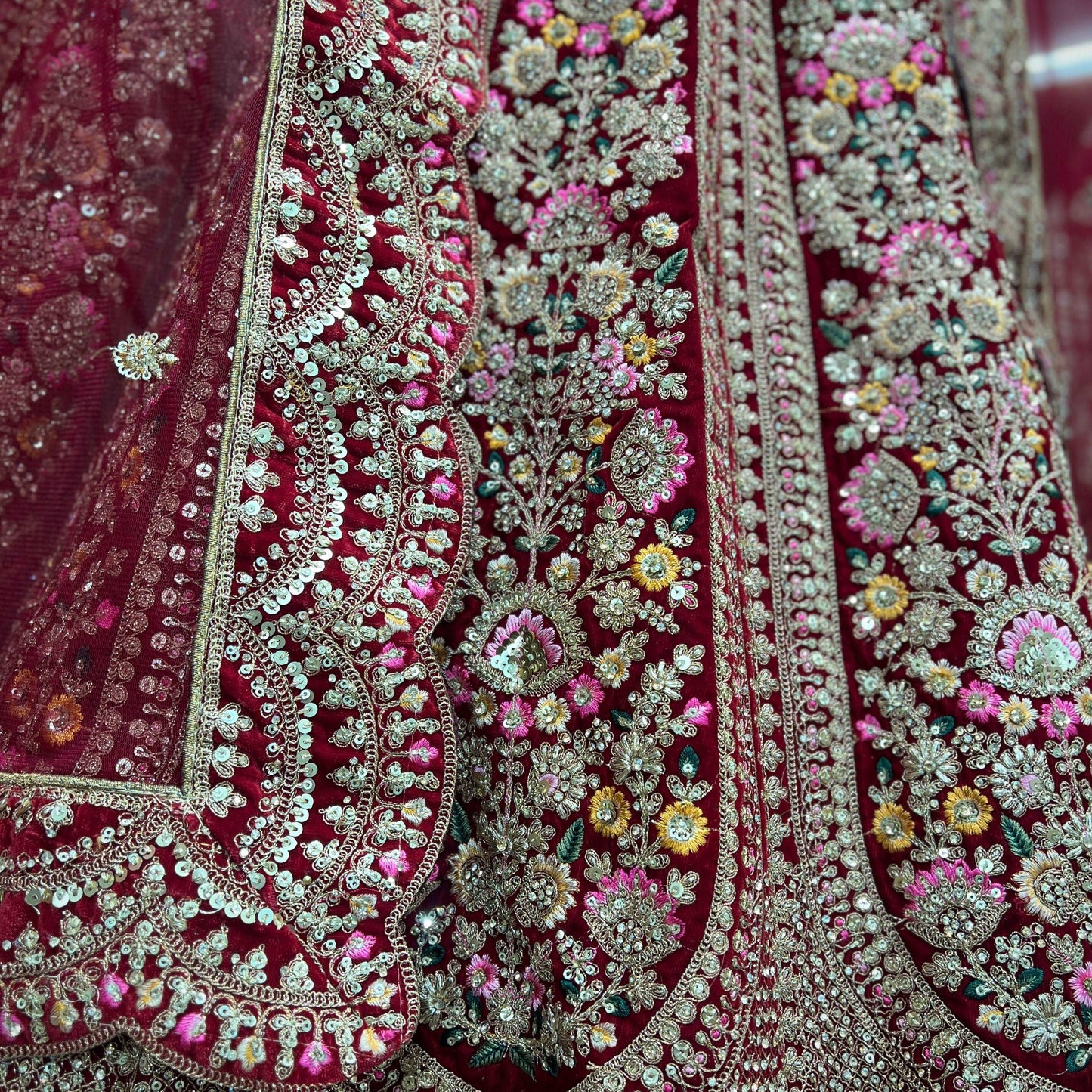 Rajgharana - Double Dupatta Timeless Bridal Lehenga Maroon