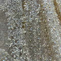 Cherry Blossom  -  The Modern Ivory Lehenga for Reception for Bride - JMS Studio