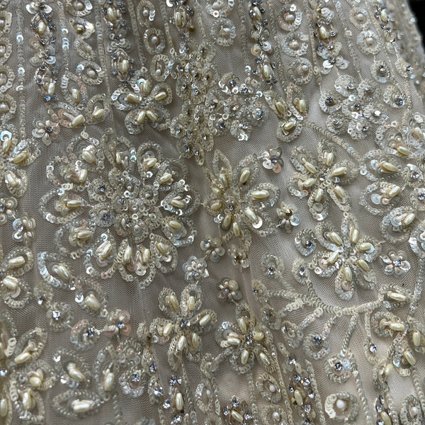 Cherry Blossom  -  The Modern Ivory Lehenga for Reception for Bride - JMS Studio
