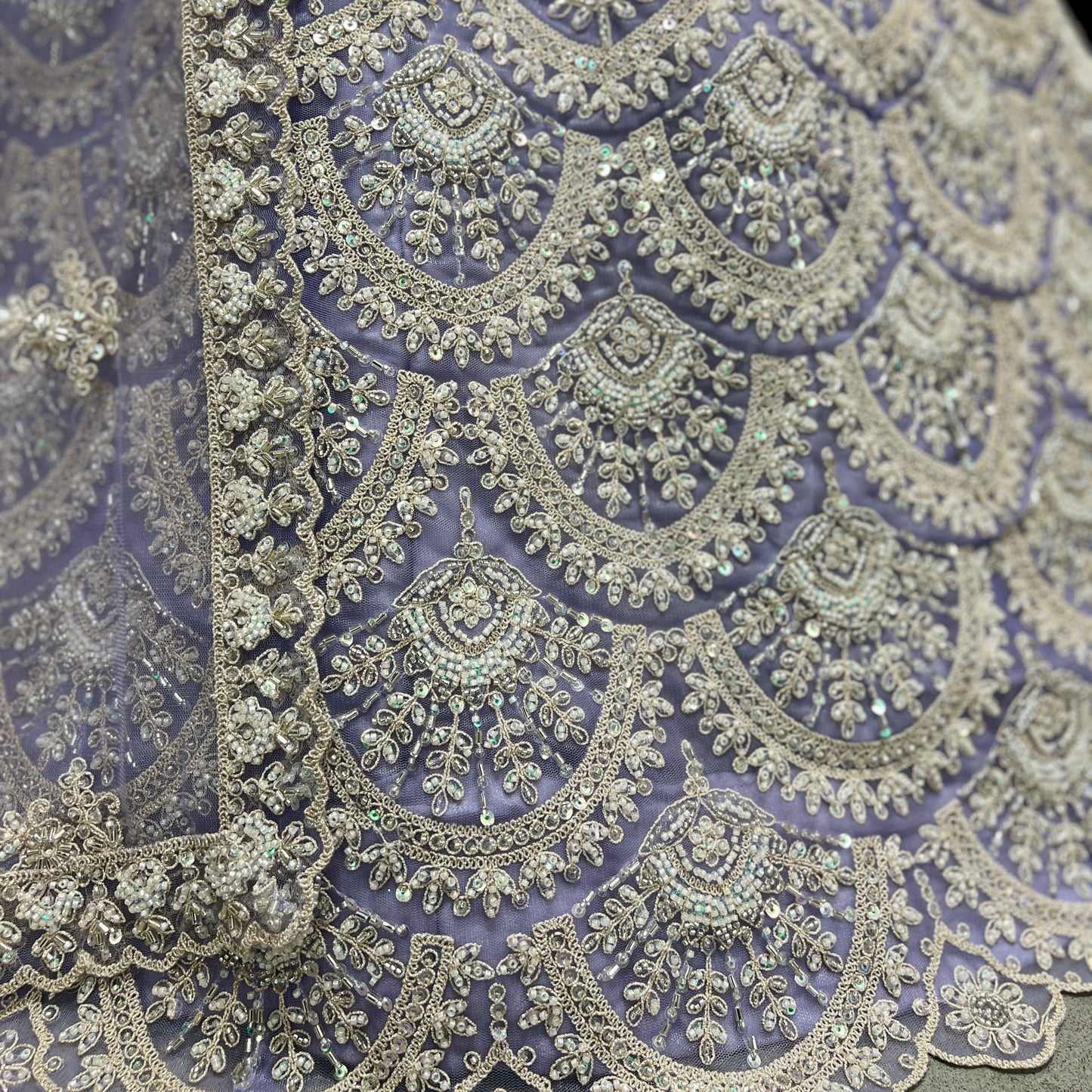 Jazzagals - Beads & Pearls Lavender Handwork Lehenga