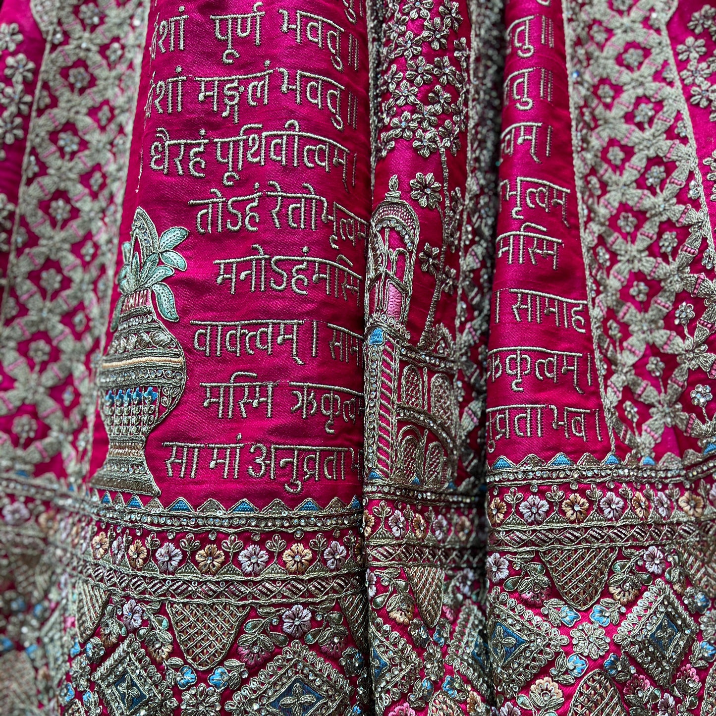 Sangria : Shlok Mantra Silk Rani Pink Bridal Lehenga