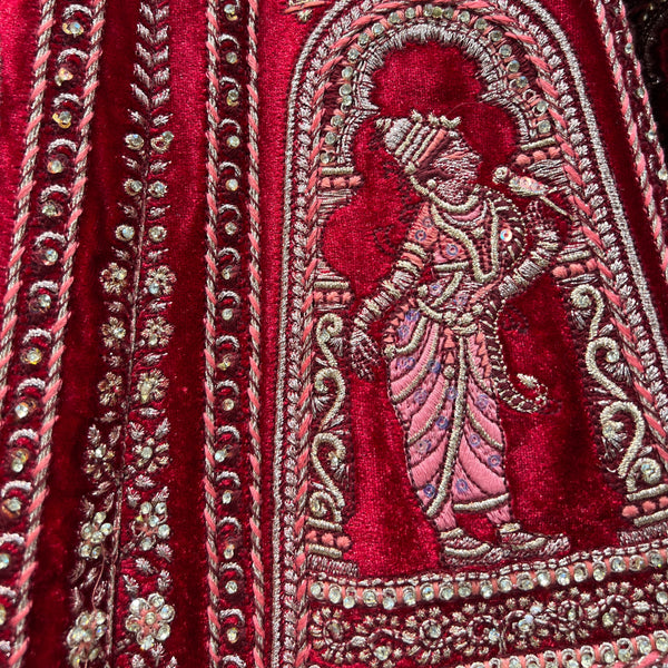 Amrapali - Big Flared  Fuchsia Red Royal Wedding Lehenga