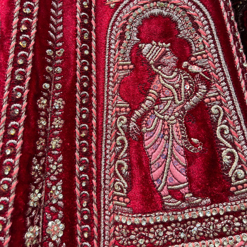 Amrapali - Big Flared  Fuchsia Red Royal Wedding Lehenga