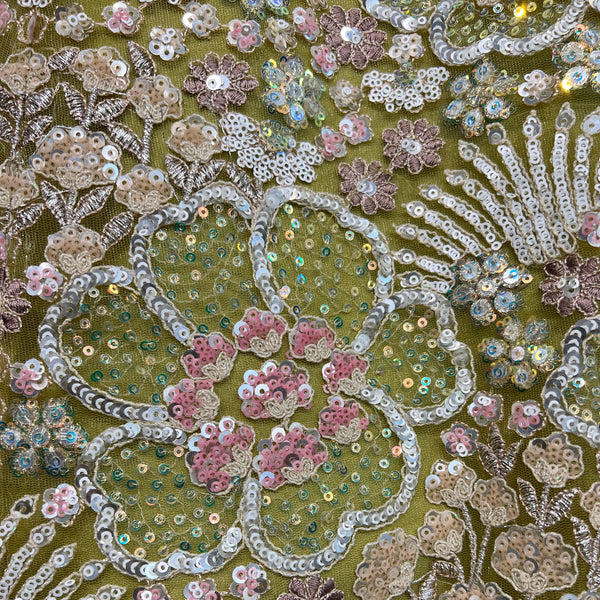 Cherry Blossom - Pista Green Floral Lehenga With Designer Heavy Blouse